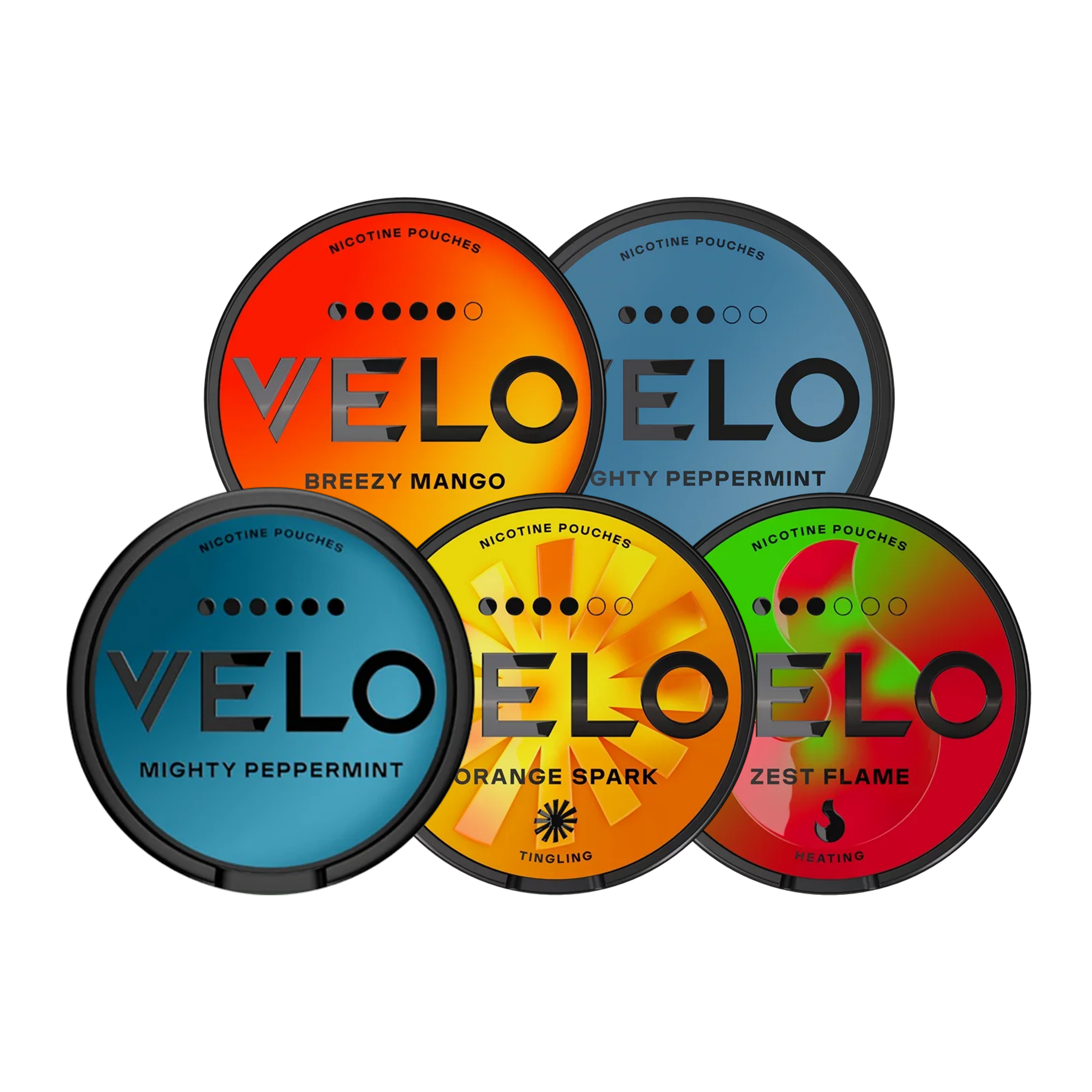 VELO MIX Bundle mit 5 Dosen verschiedener Nikotin Pouches
