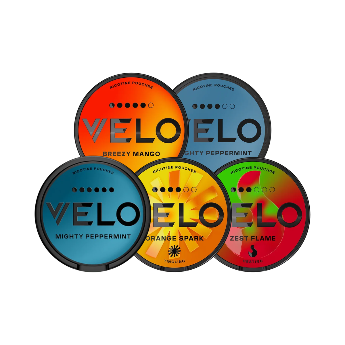 VELO MIX Bundle mit 5 Dosen verschiedener Nikotin Pouches