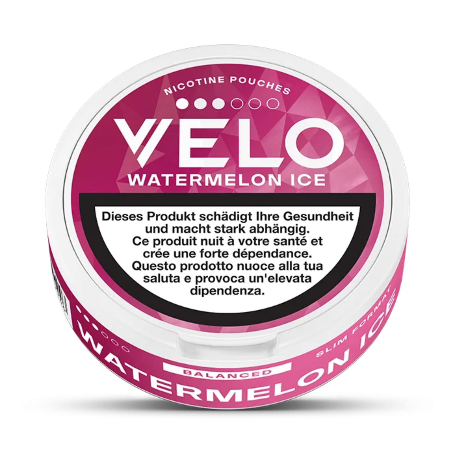 VELO Watermelon Ice 4/6 Dose Seitenansicht, Slim Pouches