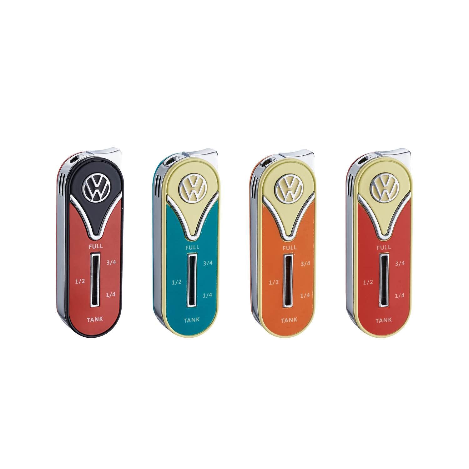 VW Bulli Feuerzeug in Tanksäulen-Form, Vorderansicht