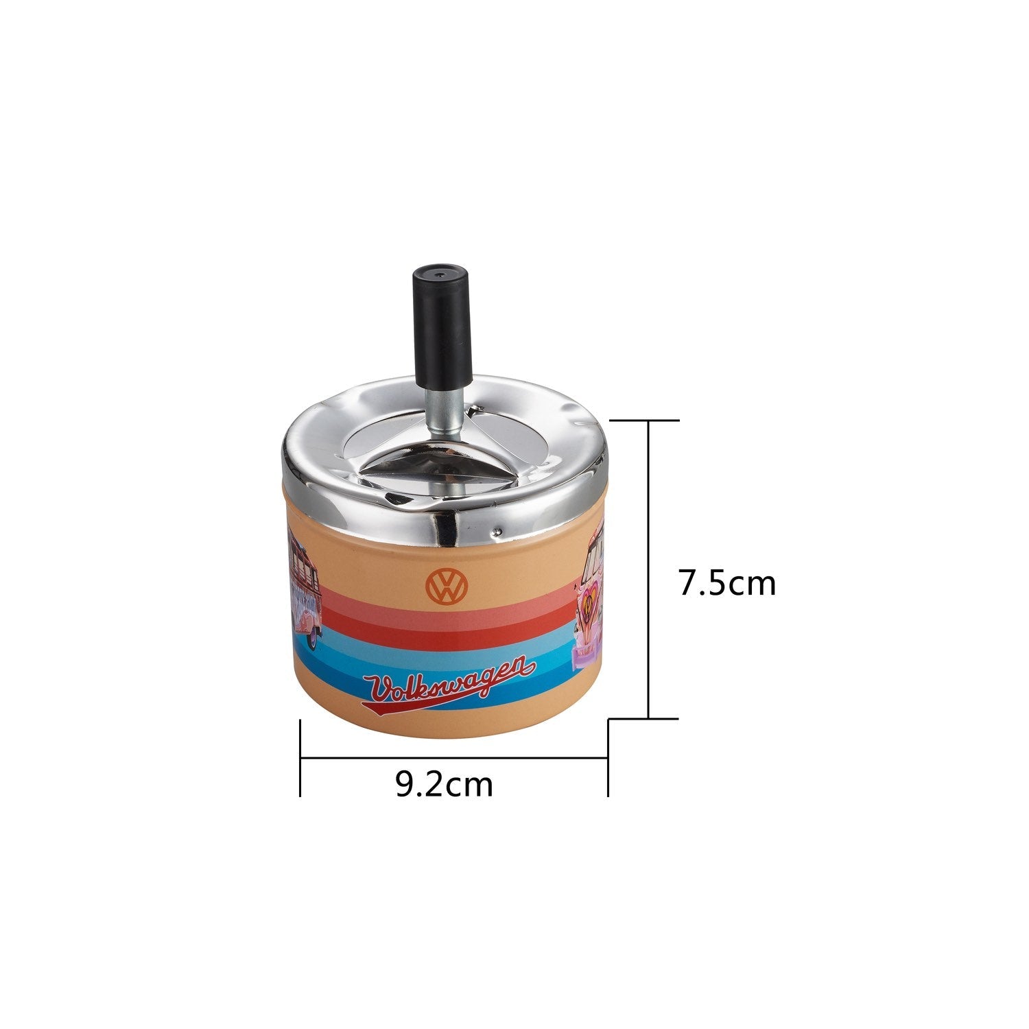 Display mit 6 VW Samba Metall Drehaschenbechern