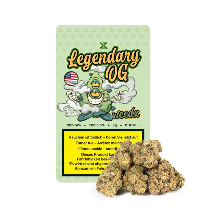 WeedX Legendary OG Indoor CBD Blüten 3g
