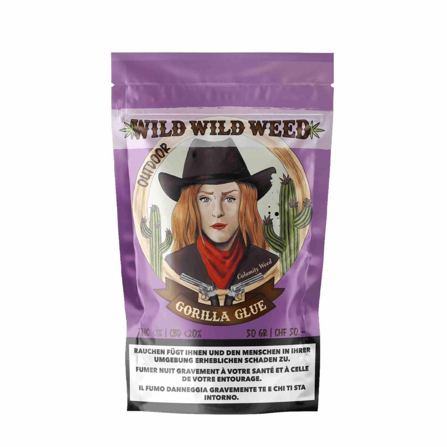 Detailansicht der Wild Wild Weed Gorilla Glue Outdoor CBD Blüten 50g