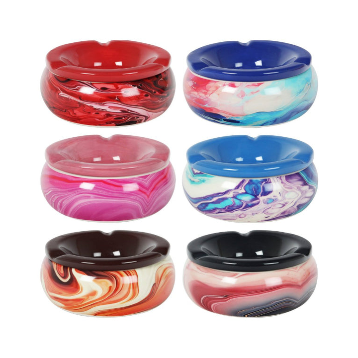 Windaschenbecher in Marmor-Optik, 15 cm, assortiert, Ansicht 1