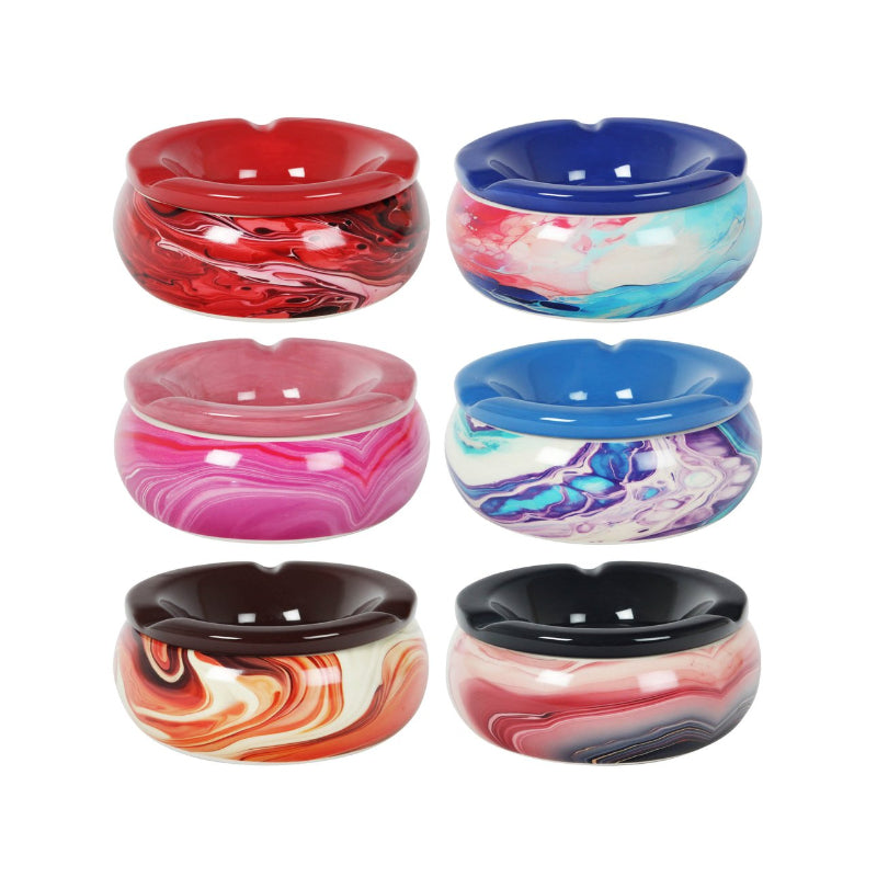 Windaschenbecher in Marmor-Optik, 15 cm, assortiert, Ansicht 1