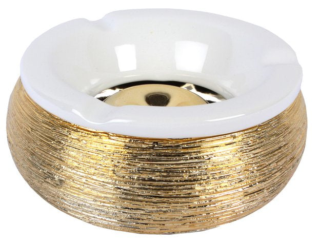 Windaschenbecher mit Struktur in Gold, 15 cm Durchmesser