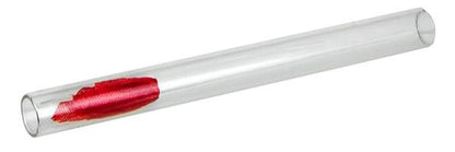 Seitliche Ansicht des Love Roses Glas Ziehrohr Displays mit 36 Röhrchen