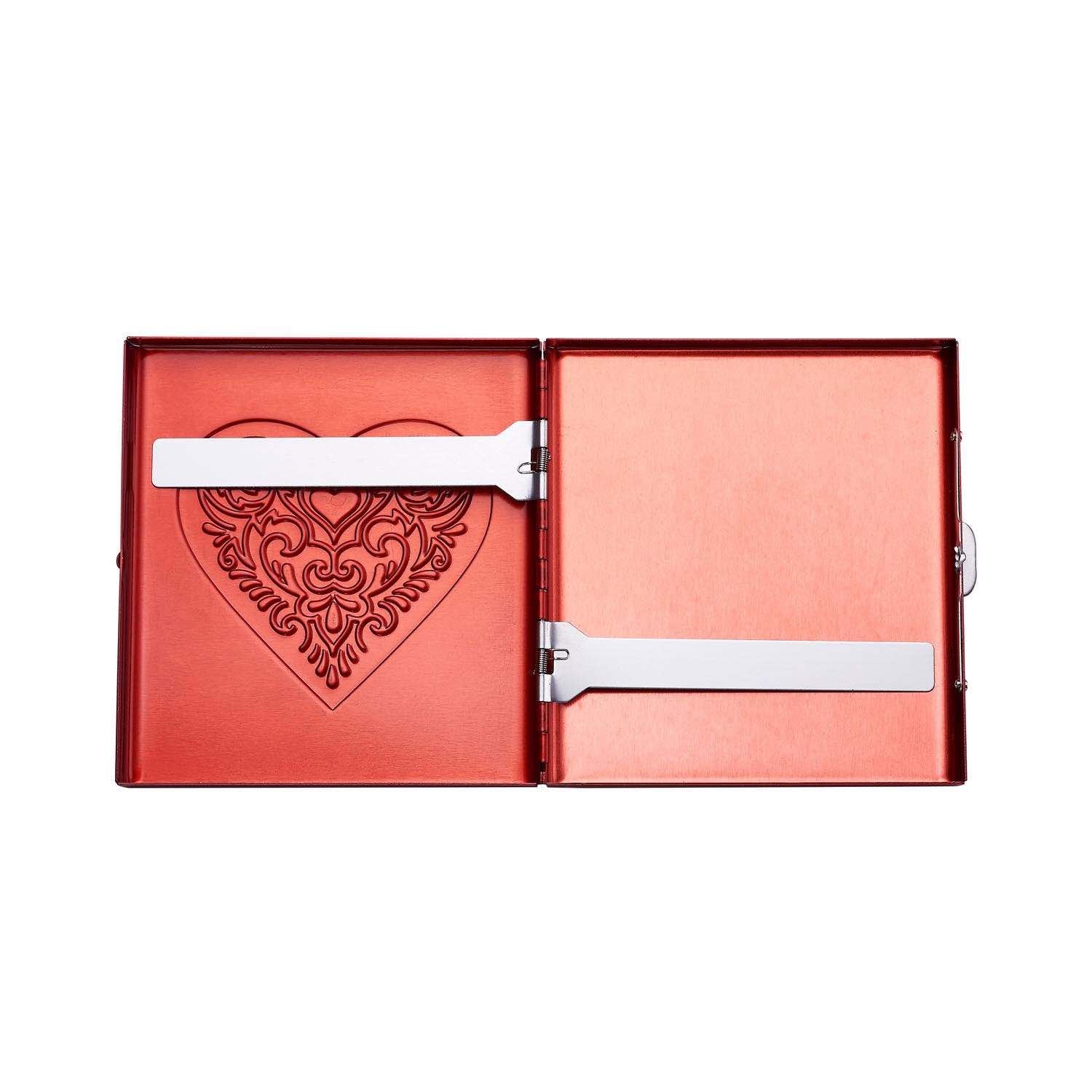 Offenes 20er Zigarettenetui Heart aus Metall, Innenansicht