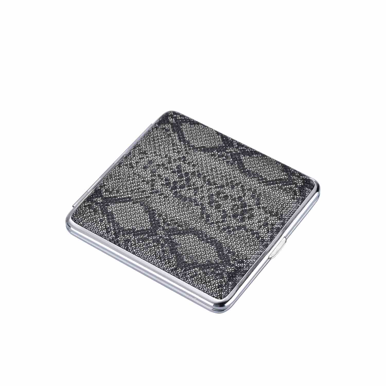 Offenes Pythonstyle 20er Zigarettenetui, Innenansicht aus Metall