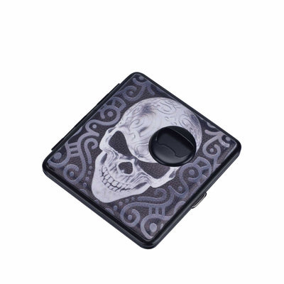 20er Zigarettenetui mit Totenkopf und Flaschenöffner