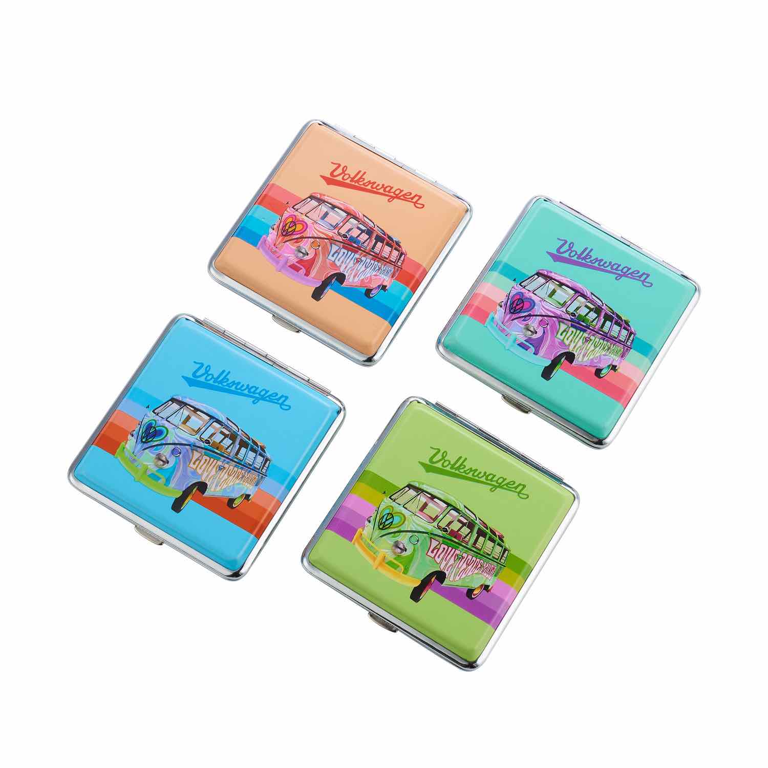 VW Bulli Zigarettenetui 20er aus Metall mit Kunstleder