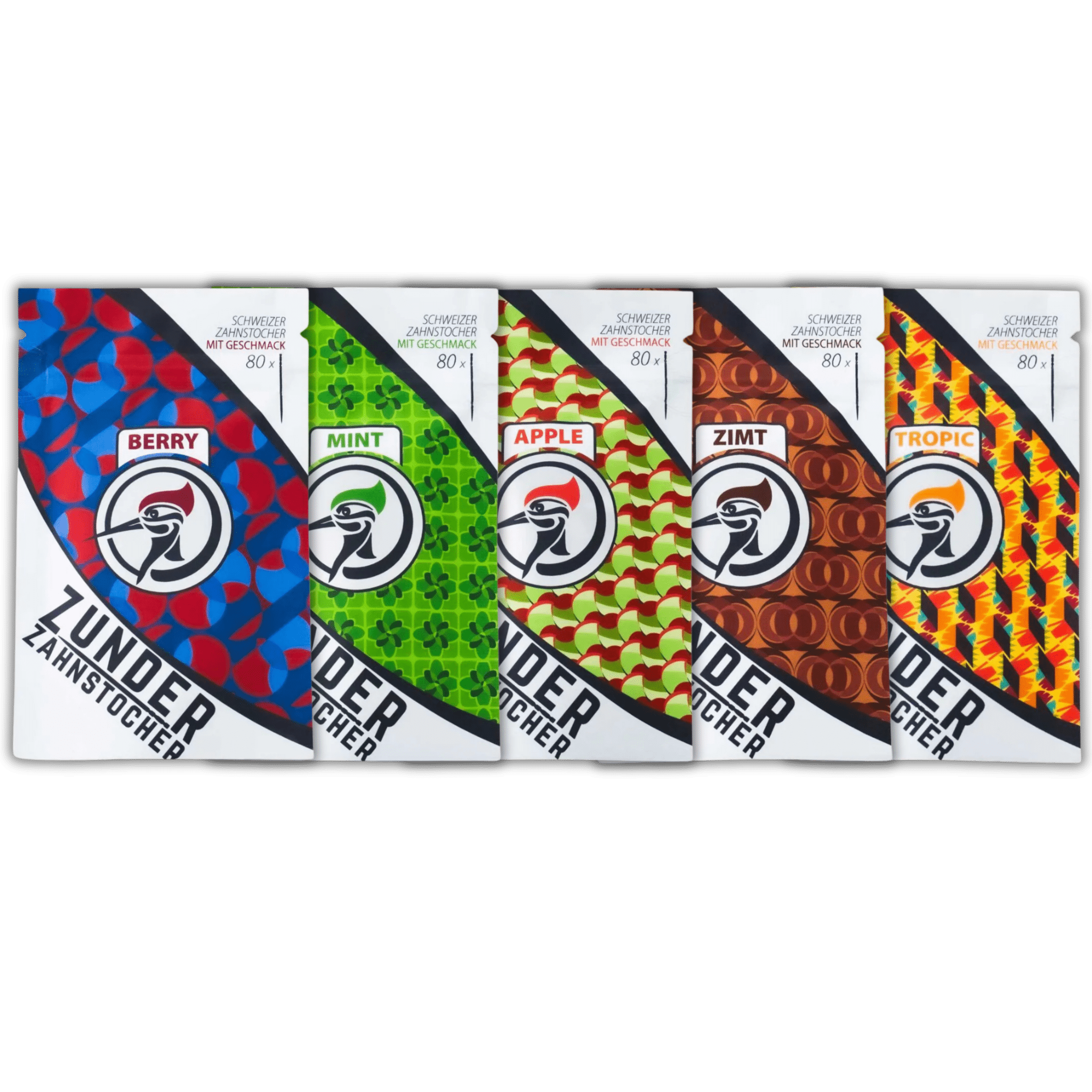 Zunder Zahnstocher Bag Mix Bundle mit 8 verschiedenen Refill-Bags