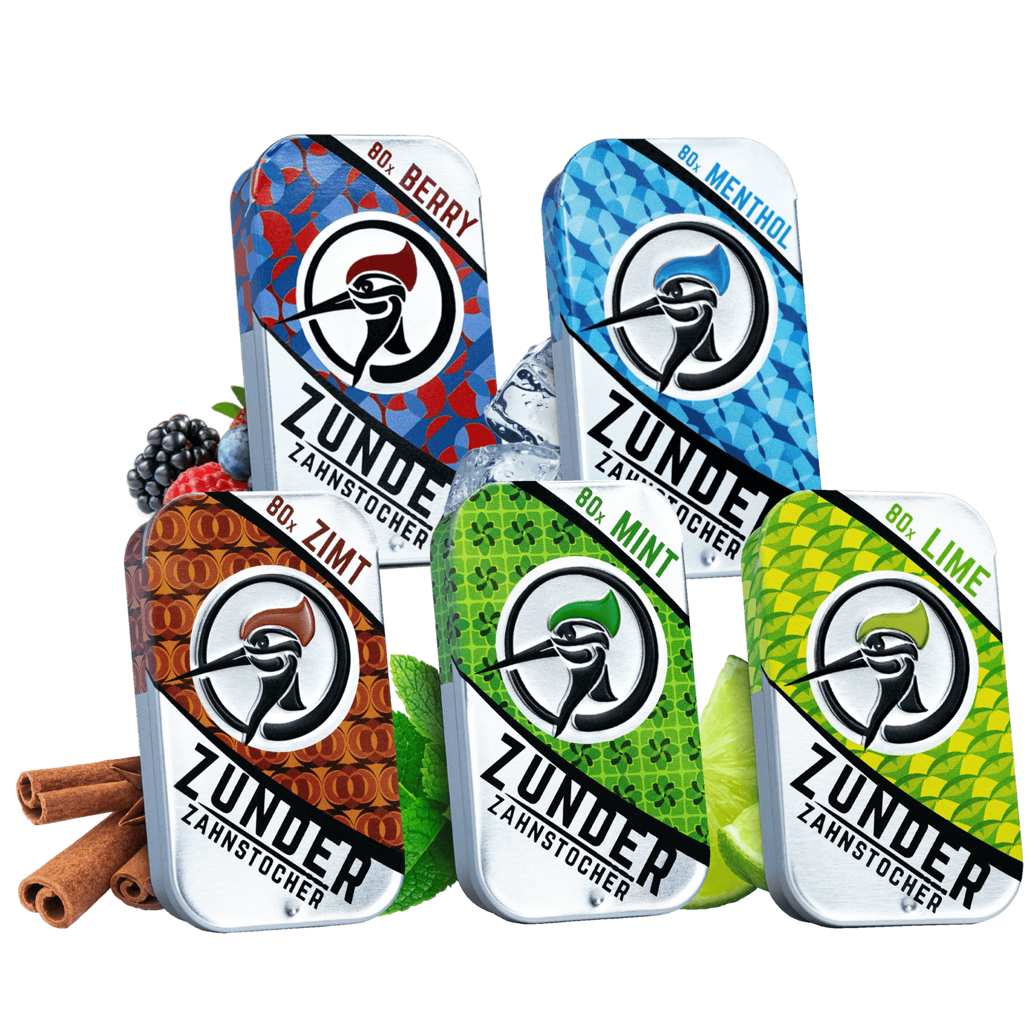 Zunder Zahnstocher Box Mix Bundle mit verschiedenen Sorten