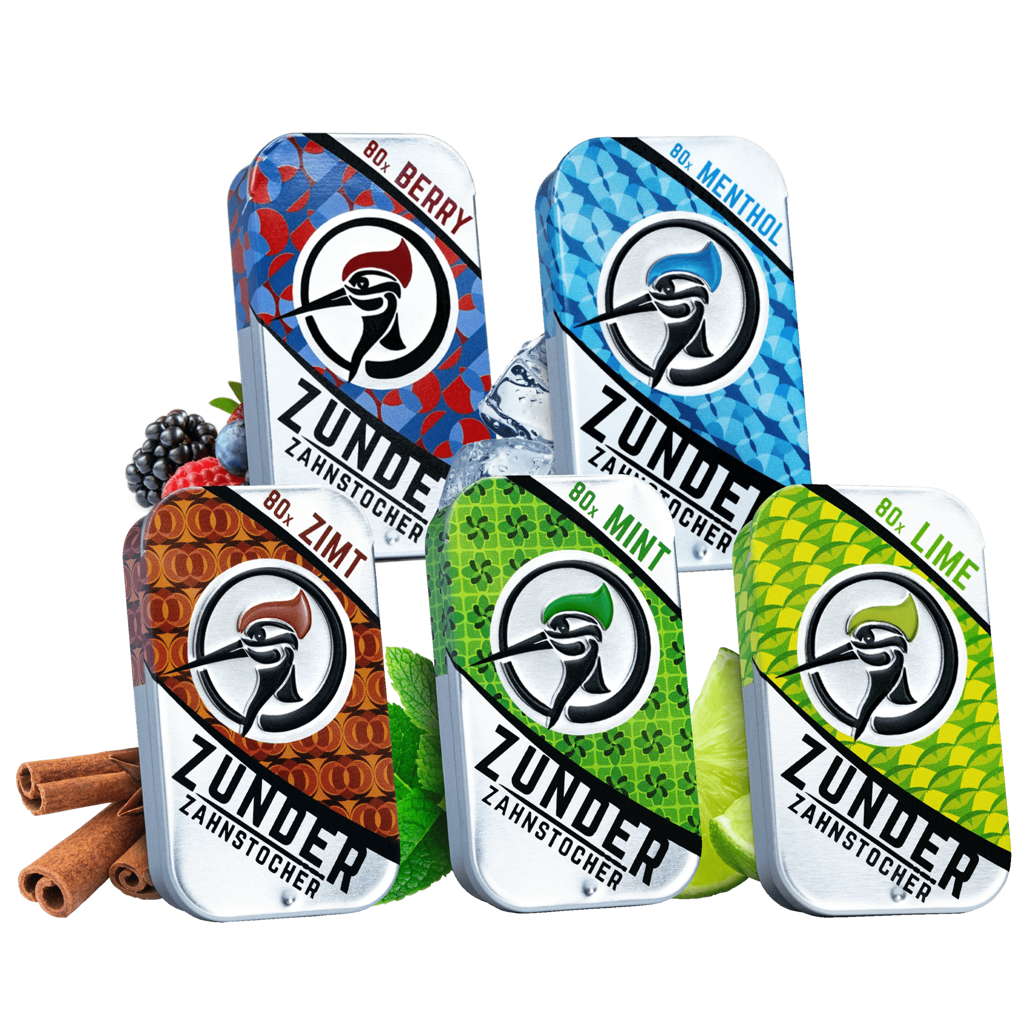 Zunder Zahnstocher Box Mix Bundle mit verschiedenen Sorten