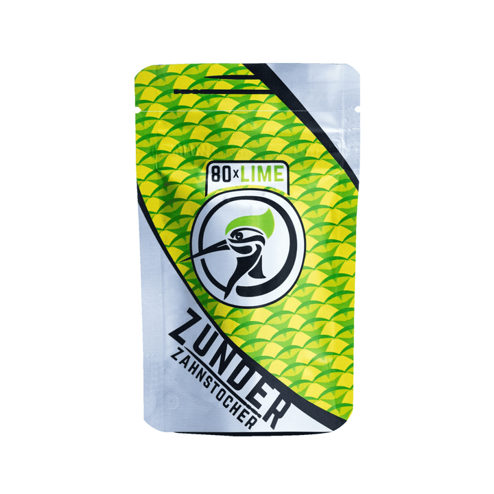Zunder Zahnstocher Lime Refill-Bag mit 80 aromatisierten Zahnstochern